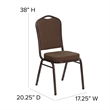 Bowery Hill Fabric/Metal Crown Back Banquet Stacking Chair in Brown