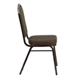 Bowery Hill Fabric/Metal Crown Back Banquet Stacking Chair in Brown