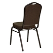 Bowery Hill Fabric/Metal Crown Back Banquet Stacking Chair in Brown