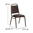 Bowery Hill Banquet Stacking Chair in Brown and Copper