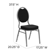 Bowery Hill Fabric/Metal Teardrop Back Stacking Chair in Black