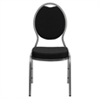 Bowery Hill Fabric/Metal Teardrop Back Stacking Chair in Black