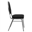 Bowery Hill Fabric/Metal Teardrop Back Stacking Chair in Black