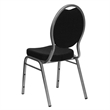 Bowery Hill Fabric/Metal Teardrop Back Stacking Chair in Black