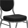 Bowery Hill Fabric/Metal Teardrop Back Stacking Chair in Black