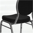 Bowery Hill Fabric/Metal Teardrop Back Stacking Chair in Black