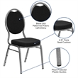 Bowery Hill Fabric/Metal Teardrop Back Stacking Chair in Black