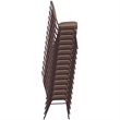 Bowery Hill Fabric/Metal Teardrop Back Stacking Chair in Black