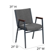 Bowery Hill Fabric/Steel Multipurpose Stacking Arm Guest Chair in Gray
