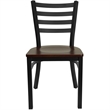 Bowery Hill Ladder Back Metal Dining Chair in Mahogany