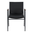Bowery Hill Upholstered Stacking Chair in Black Vinyl
