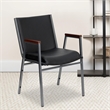 Bowery Hill Upholstered Stacking Chair in Black Vinyl