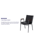Bowery Hill Upholstered Stacking Chair in Black Vinyl