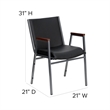 Bowery Hill Upholstered Stacking Chair in Black Vinyl
