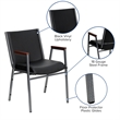 Bowery Hill Upholstered Stacking Chair in Black Vinyl