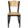 Bowery Hill Black Slat Back Metal Restaurant Dining Chair