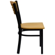 Bowery Hill Black Slat Back Metal Restaurant Dining Chair
