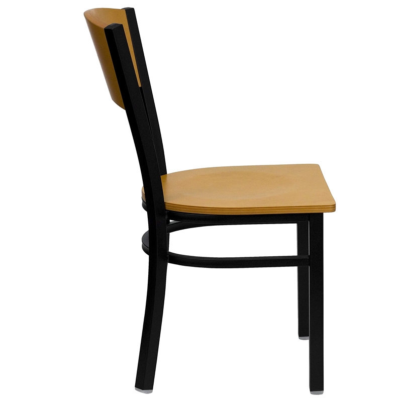 Bowery Hill Black Circle Back Dining Chair in Natural