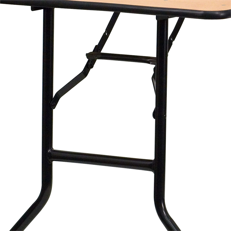 Bowery Hill Wood Black Folding Banquet Table Rectangular 72