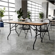 Bowery Hill Wood Black Folding Banquet Table Rectangular 72