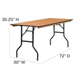 Bowery Hill Wood Black Folding Banquet Table Rectangular 72