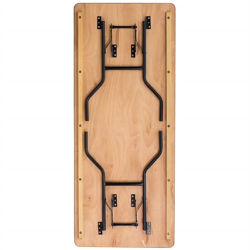 Bowery Hill Wood Black Folding Banquet Table Rectangular 72