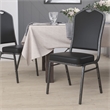 Bowery Hill Vinyl/Steel Crown Back Banquet Stacking Chair in Black