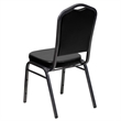 Bowery Hill Vinyl/Steel Crown Back Banquet Stacking Chair in Black