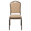 Bowery Hill Transitional Vinyl/Steel Banquet Stacking Chair in Tan
