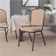 Bowery Hill Transitional Vinyl/Steel Banquet Stacking Chair in Tan