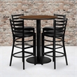 Bowery Hill 5 Piece Counter Height Dining Set in Black and Walnut
