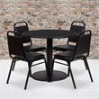 Bowery Hill 5 Piece Round Laminate Table Set in Black