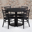 Bowery Hill 5 Piece Round Laminate Table Set in Black