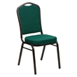 Bowery Hill Transitional Fabric/Metal Crown Back Banquet Stacking Chair in Green