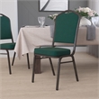 Bowery Hill Transitional Fabric/Metal Crown Back Banquet Stacking Chair in Green
