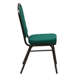 Bowery Hill Transitional Fabric/Metal Crown Back Banquet Stacking Chair in Green