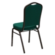 Bowery Hill Transitional Fabric/Metal Crown Back Banquet Stacking Chair in Green