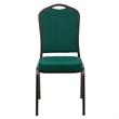 Bowery Hill Transitional Fabric/Metal Crown Back Banquet Stacking Chair in Green