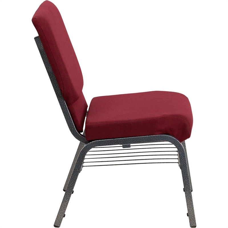 Bowery Hill Stacking Church Stacking Chair in Burgundy