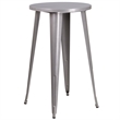 Bowery Hill Metal Patio Bistro Table in Gray