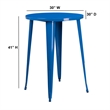 Bowery Hill Metal Patio Bistro Table in Blue