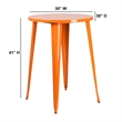 Bowery Hill Metal Patio Bistro Table in Orange