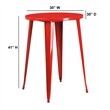 Bowery Hill Metal Patio Bistro Table in Red