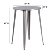 Bowery Hill Metal Patio Bistro Table in Gray