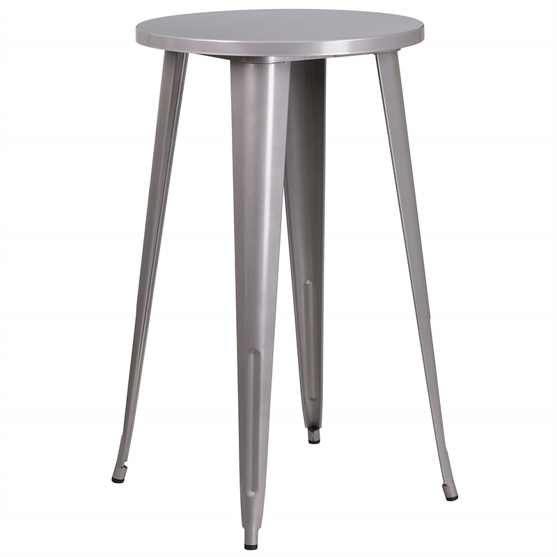 Bowery Hill Round Patio Bistro Set in Gray