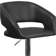 Bowery Hill Faux Leather Black Bar Stool Round Adjustable Swivel 32