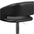 Bowery Hill Faux Leather Black Bar Stool Round Adjustable Swivel 32