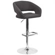 Bowery Hill Fabric Adjustable Bar Stool in Black