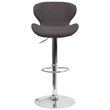 Bowery Hill 33'' Contemporary Fabric Adjustable Bar Stool in Charcoal