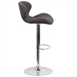 Bowery Hill 33'' Contemporary Fabric Adjustable Bar Stool in Charcoal